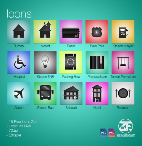 15 Free Icons Sets PSD - Zestladesign | Freebies Graphic Design